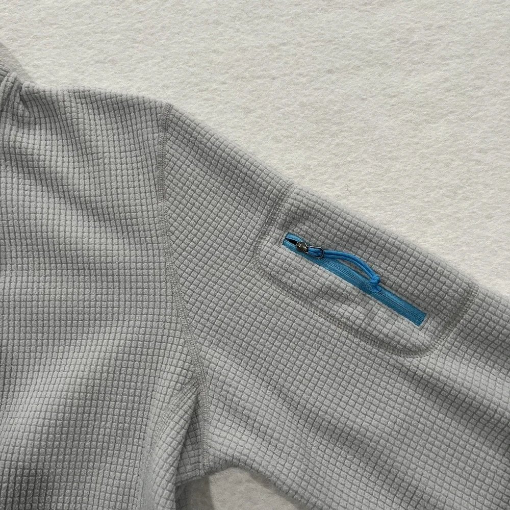 Orvis Sweater Mens XLarge Gray 1/4 Zip Trout Bum Waffle Knit Pullover Casual